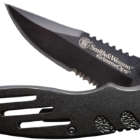 Smith & Wesson Accessories Extreme Ops SWA24S 7.1in S.S. Folding Knife with 3.1in Serrated Clip Point Blade and Aluminum Handle for Outdoor