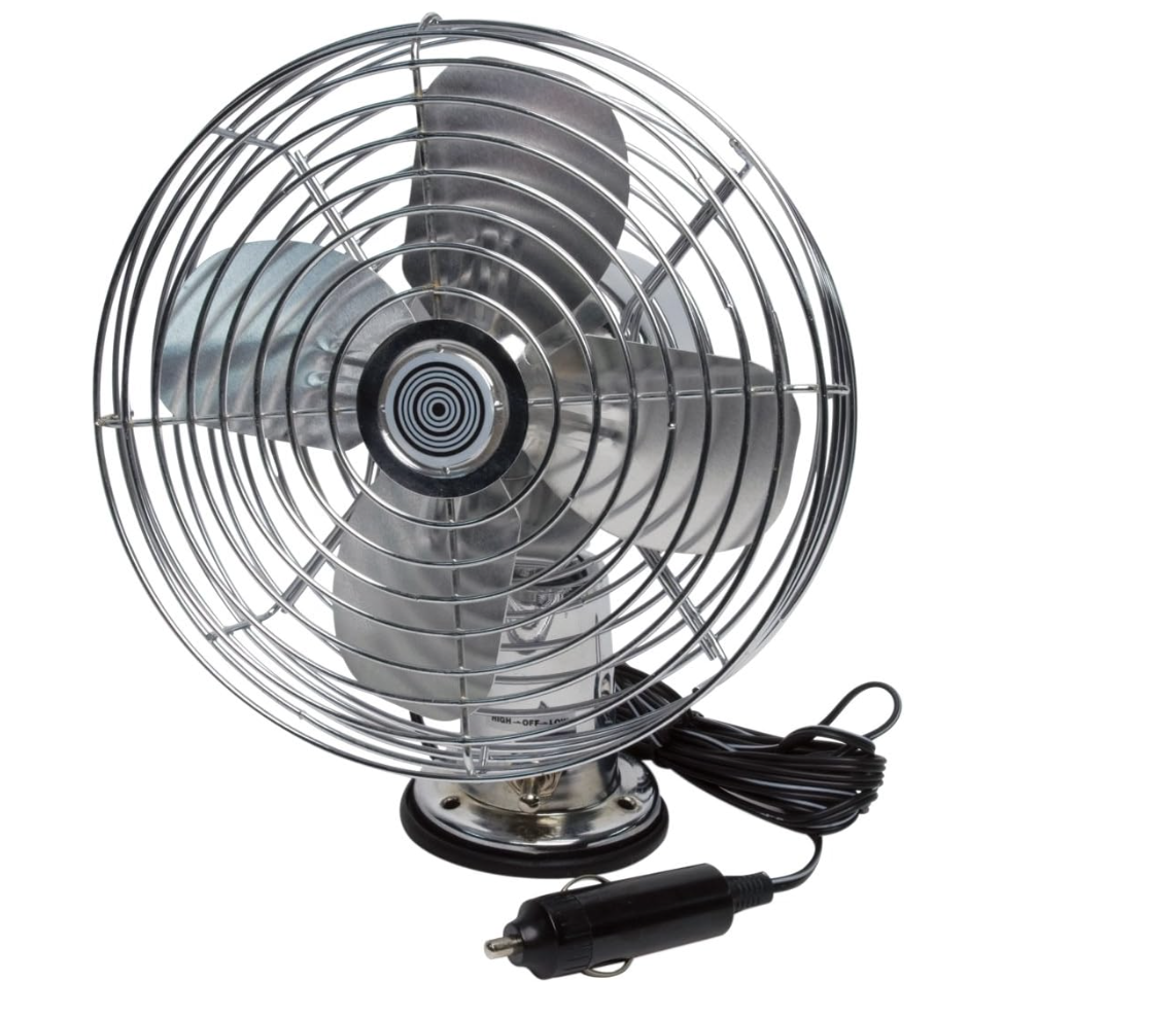 RoadPro RP-1179 Car Fan, Heavy Duty, 12V, Metal, 7.5"