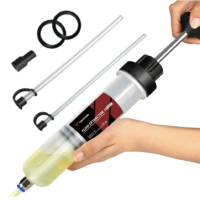 Thorstone 200cc Automotive Fluid Extractor Pump, Manual Oil Change Syringe with 2pcs 22cm PVC Suction Tubes