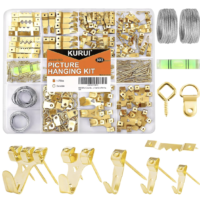 KURUI 303Pcs Picture Hanging Kit, Picture Hangers Assorted Kit with Heavy Duty Picture Hanging Hooks/Hardware